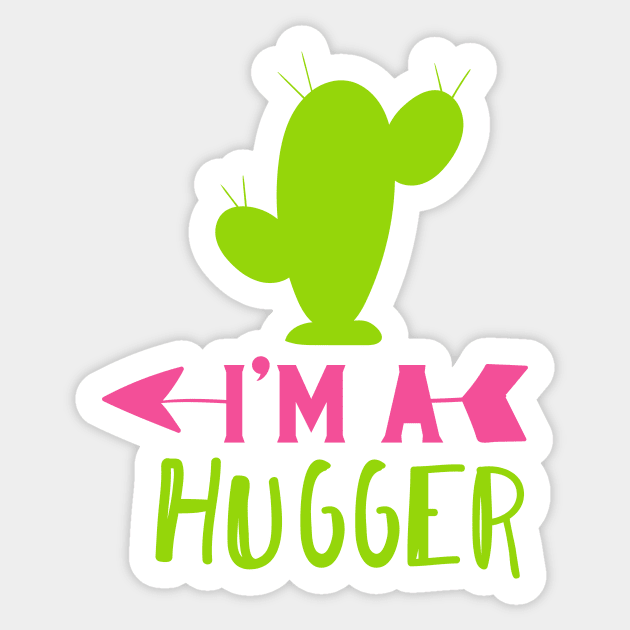 I'm a Hugger, Cactus, Cacti, Succulent, Plant Sticker by Jelena Dunčević